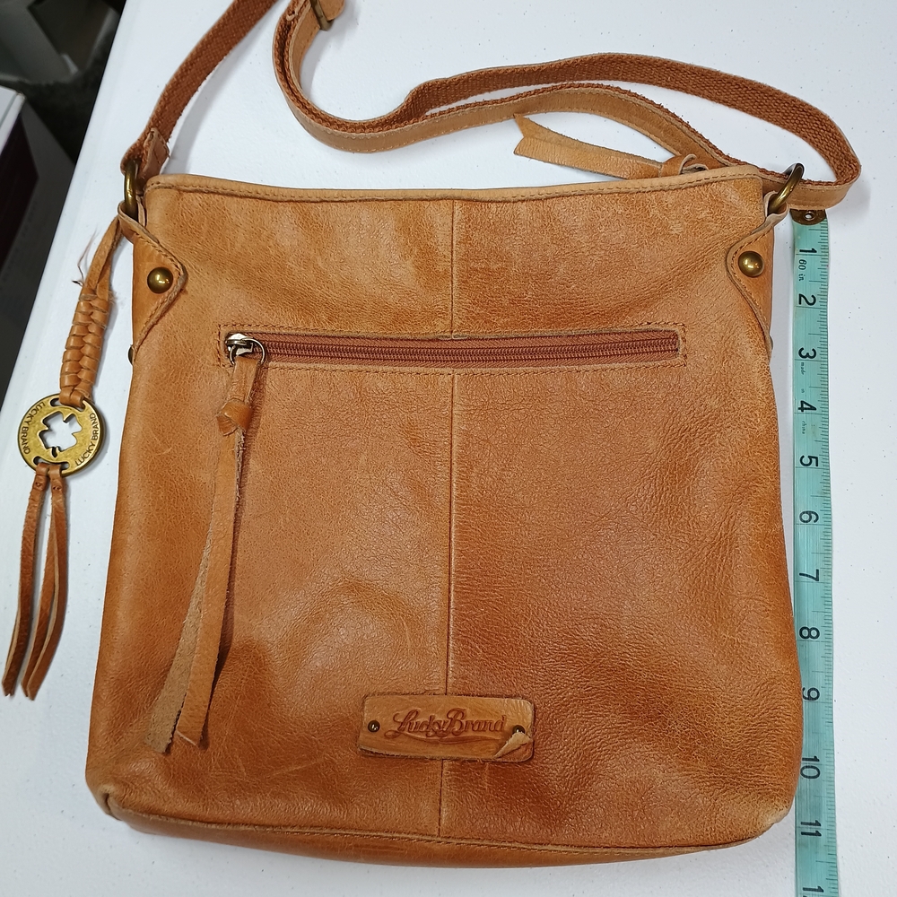 Lucky Brand Caramel Leather Crossbody Bag